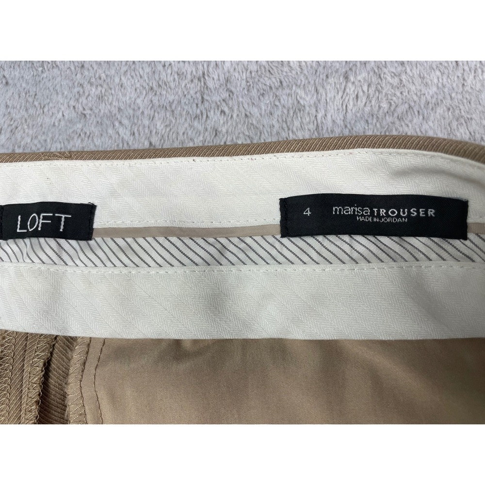 LOFT Marisa Trouser Dress Pant Size 4 Tan Khaki Beige Stretch Work Office Career - Picture 12 of 12